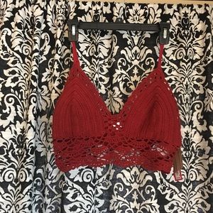 Beautiful deep red braw shirt type